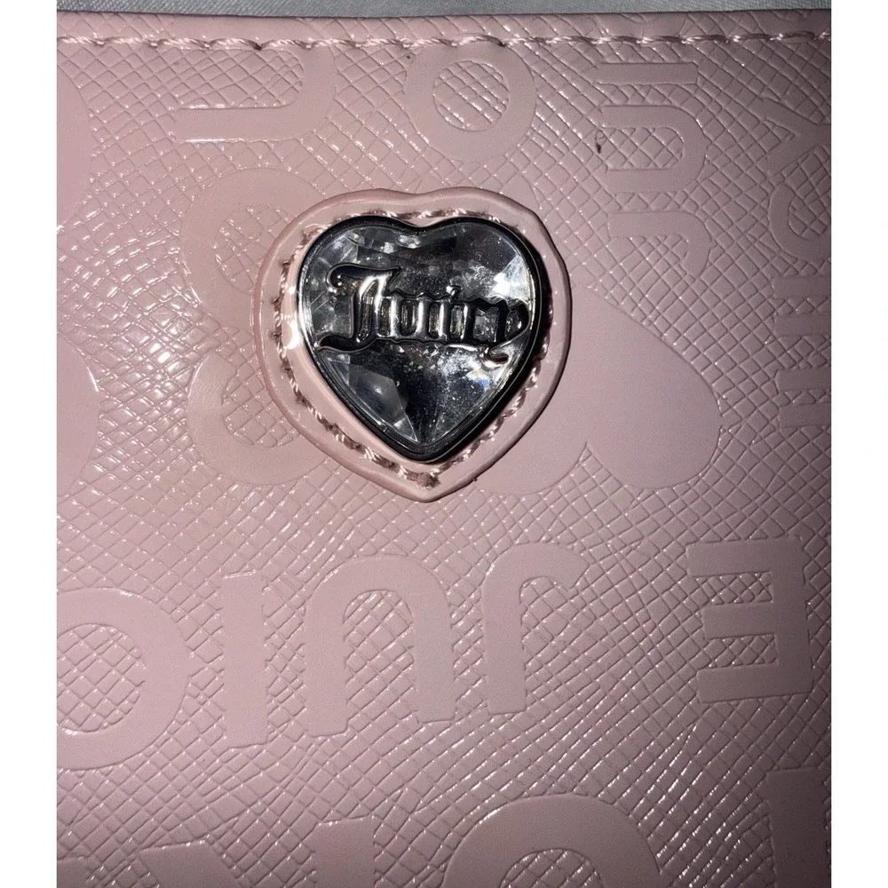 NWT Juicy Couture Starry Night Zip Bifold Wristlet - Word On Block Dusty Blush